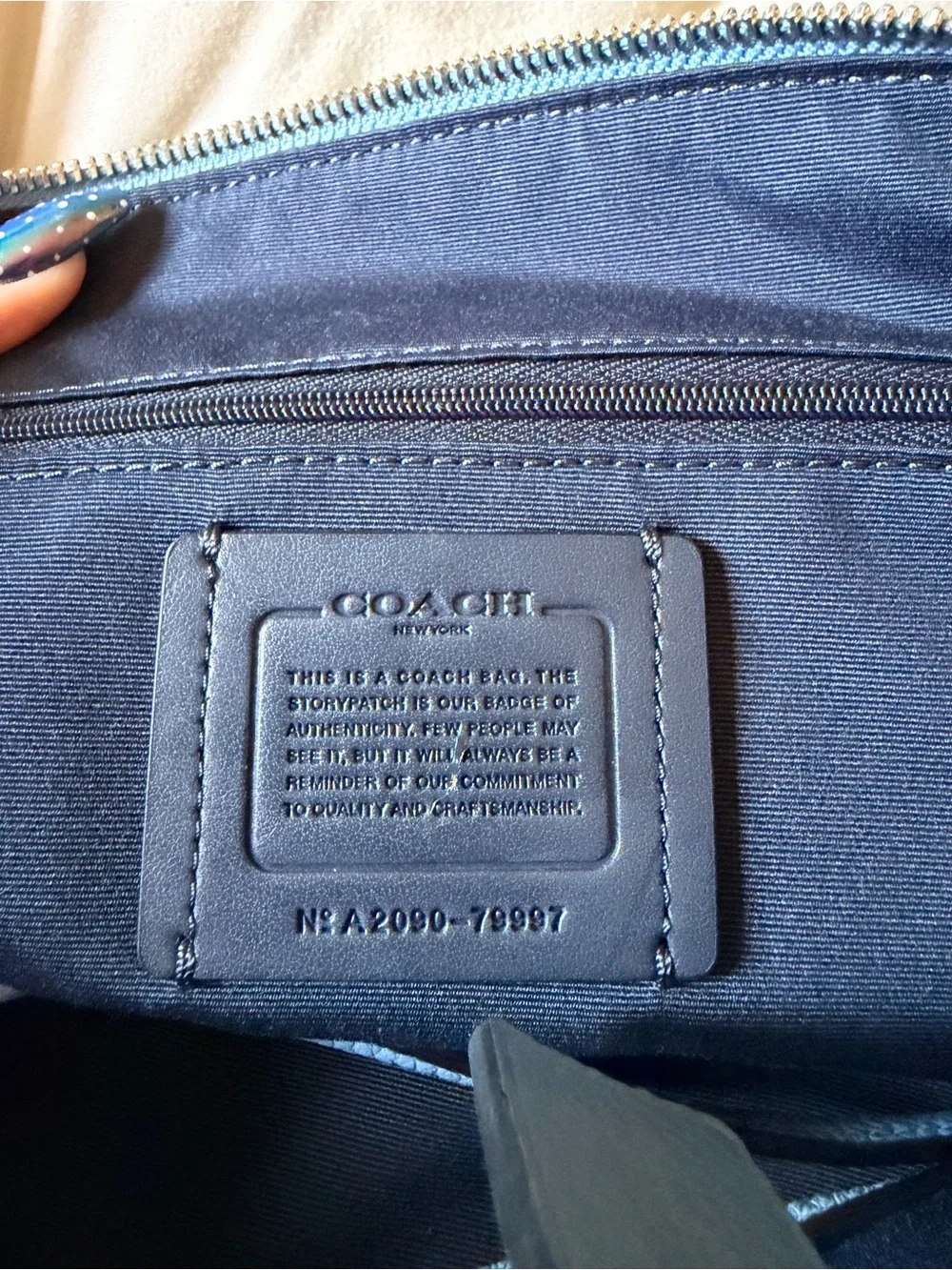Coach Blue Pebbled Leather Bag
